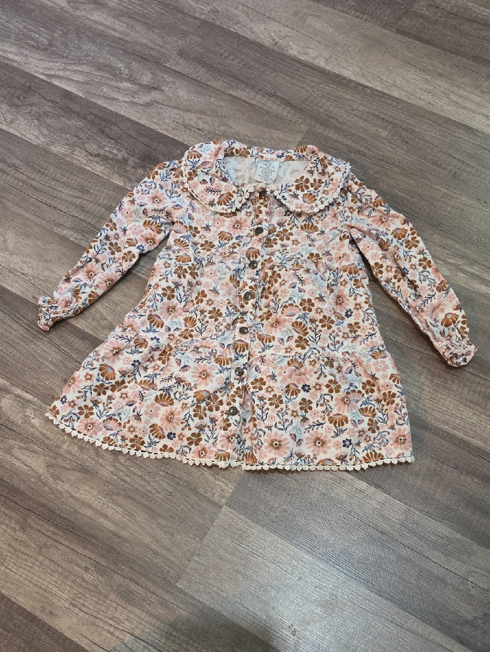 Max Studio Pink Floral Long-Sleeve Dress